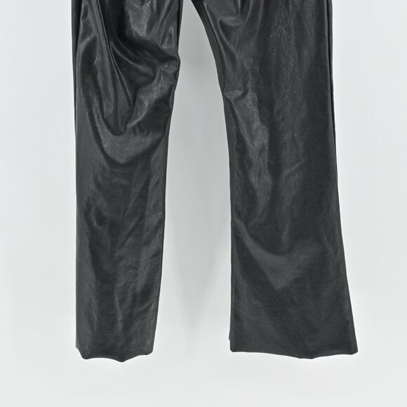 COMMANDO Pants Womens Size M Solid Black Faux‎ Leather Cropped Flare Pull On NEW - Picture 6 of 12